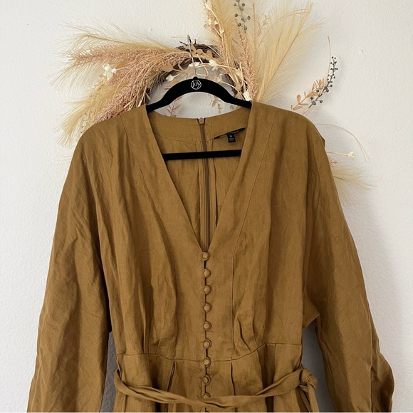 Banana Republic Linen Balloon Sleeve Button Frony Mini Dress - Picture 9 of 10